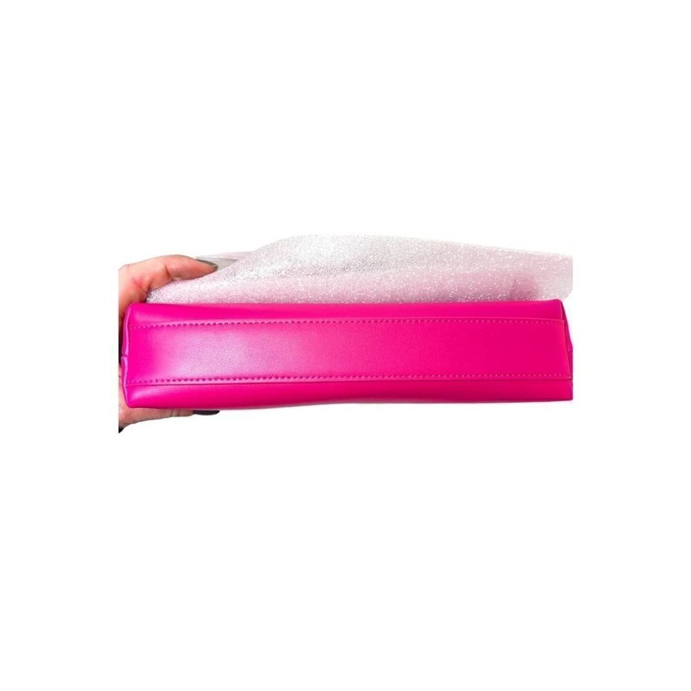 Rebecca Minkoff Womens Hot Pink Leather Fold Over Chain Strap Crossbody Bag New - Picture 10 of 16